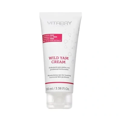 Imagen de Vitabay Crema De Ñame Silvestre 100ml vegana, 80% Extracto Raíz Ñame, 64% Diosgenina, 100% Libre Nanopartículas, Sin Hormonas Sintéticas, Extra Fuerte, Ingredientes Activos