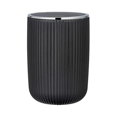 Imagen de WENKO Cubo con tapa oscilante Agropoli L negro Capacidad: 5.5 l, Plástico, 19 x 27 cm, Gris
