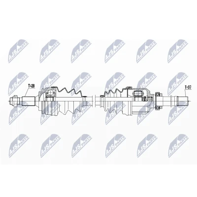 Imagen de NTY NPW PE 037 Árbol de transmisión Eje delantero, derecha 923 86 PEUGEOT: 308 SW 2