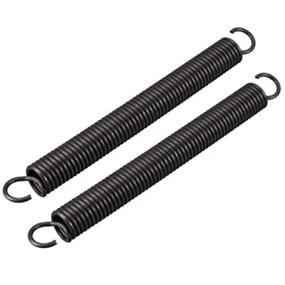 Imagen de sourcing map Resorte de extensión: diámetro del alambre 2,5 mm, exterior 18 acero longitud libre 180 mm tensión doble gancho pequeño 2 piezas