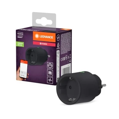 Imagen de LEDVANCE SMART+ Enchufe inteligente para interiores con tecnología ZigBee, integra dispositivos tradicionales en el hogar inteligente, compatible Alexa o Google, negro, paquete de 1