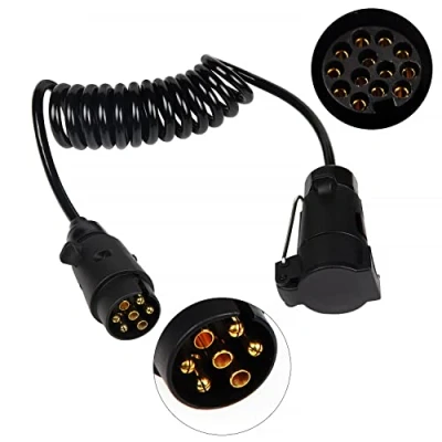 Imagen de EXLECO Cableado del Remolque 7 13 pin Cable de extensión 2M Conectores la Caravana para Automóviles Enchufe con Resorte