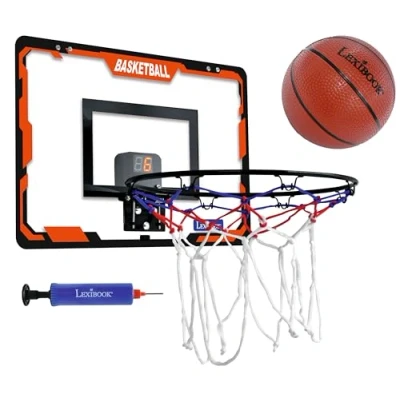 Imagen de Lexibook, Canasta interactiva, Contador de Puntos, Efectos Sonido, Baloncesto, Bomba Kit instalación Incluido (JG920)