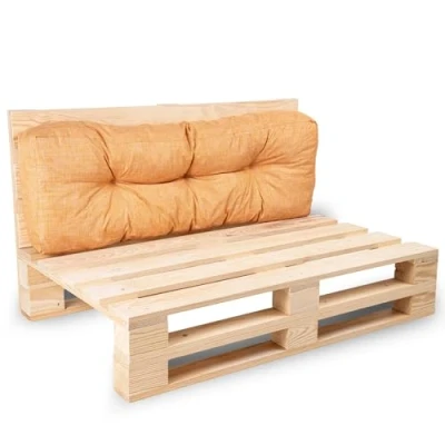 Imagen de bananair Cojines para Palets Tela Resistente, Anti UV y Repelente al Agua Muy Cómodo, Relleno de Espuma Exterior Jardín Terraza (Cojín Respaldo 120x40 cm, Naranja)