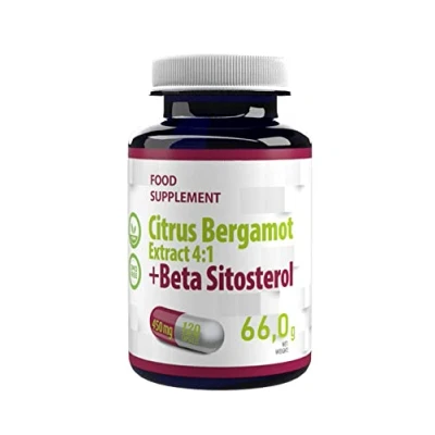 Imagen de Citrus Bergamota + Beta Sitosterol 450mg 120 Capsulas Veganas, Probado en Laboratorio, suplemento de alta resistencia, sin gluten OGM