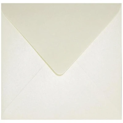 Imagen de Netuno 25 sobres cuadrados nacarados cremosos DIN K4 153x153mm 120g Aster Metallic Cream solapa engomada puntiaguda sin ventana para invitaciones boda Navidad cartas tarjetas fiestas bricolaje bautizo