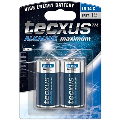 Imagen de Tecxus LR14 2 BL Single Use Battery C Alcalino 1,5 V Pilas (Single Battery, C, Alcalino, Cilíndrico, V, Pieza(s))