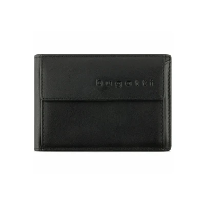 Imagen de bugatti Super Slim Mini Billetera de Piel Pequeña con Protección RFID, Negra