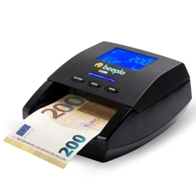 Imagen de beeplo b330 Detector de Billetes Falsos 100% Fiabilidad Verificación Simultánea 5 Divisas EUR, GBP, CHF, NOK, SEK (Sin Batería) 4 años garantía