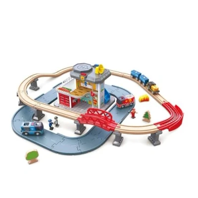 Imagen de Disney Hape E3736 Emergency Services HQ Wooden Train Set