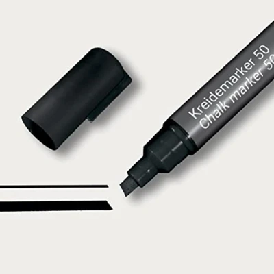 Imagen de SIGEL BA180 Rotulador de tiza líquida 50, borrable, punta biselada, ancho 1 5 mm, negro