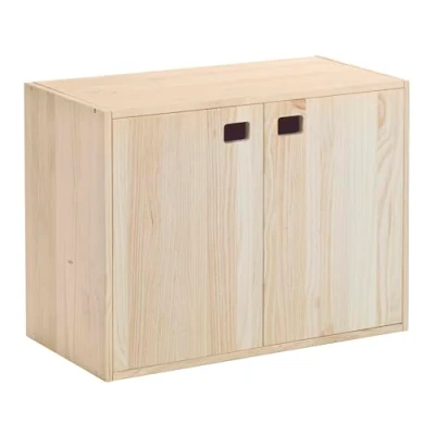 Imagen de Astigarraga Kit Line Armario Almacenaje Dinamic 2 Puertas y 3 Baldas, Madera Pino 53,5x70,8x33cm