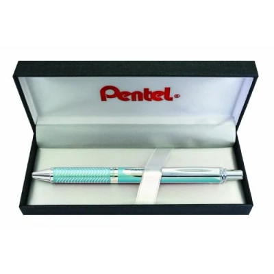 Imagen de Pentel EnerGel BL407LS Bolígrafo roller (en caja, ancho de traza 0,35 mm, diámetro bola 0,7 tinta negra), color turquesa
