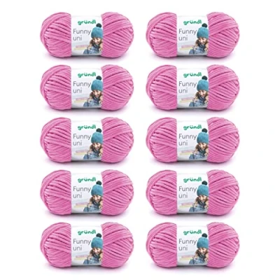 Imagen de Gründl Uni Divertido Punto y Ganchillo Funny (Hilo de Chenilla Aterciopelado 100% poliéster, 100 g / 120 m, tamaño Aguja: 5 6, 10 x g), Fucsia, One Size, 1200