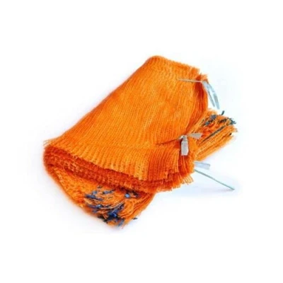 Imagen de 100 sacos de red naranja 55 cm x 80 Capacidad para bolsas malla 30 kg Leñar troncos cebollas