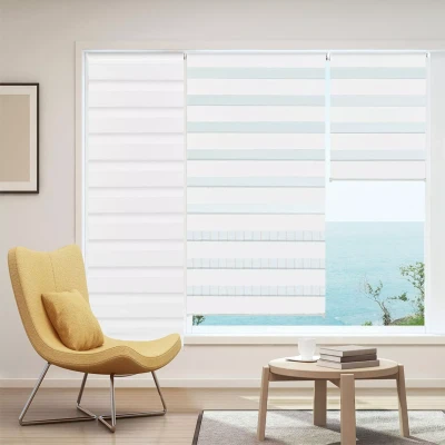 Imagen de IDMarket Estor Enrollable (Cebra día Noche 60 x 230 cm) Color Blanco