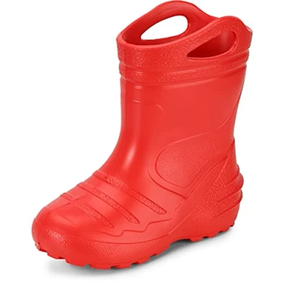 Imagen de Ladeheid Botas de Agua para niños Lluvia Unisexo Zapatos Impermeables Niñas Goma EVA Kids Rainboots Adolescentes KL051 S (Rojo, 33 EU)