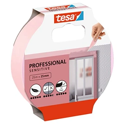 Imagen de tesa Cinta de Carrocero PAPEL PINTADO Enmascarar Fina para un Enmascaramiento Preciso Adecuada Superficies Interiores Sensibles 25 m x mm