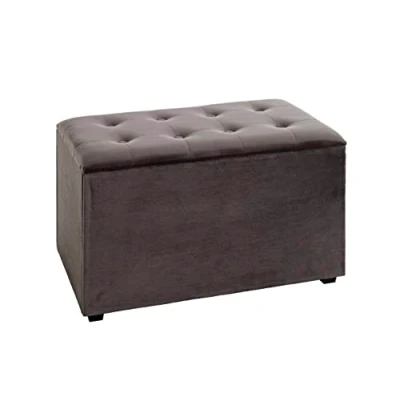 Imagen de HAKU Möbel Pecho antracita, MDF, tejido textil Dim.: AN 65 cm x AL 42 P 40 cm, Estilo: Art Déco