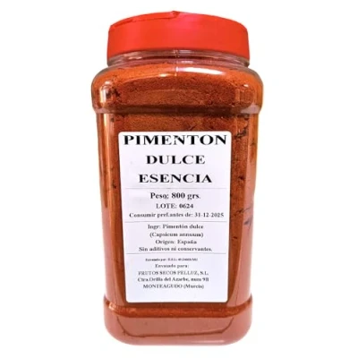 Imagen de Pimentón Dulce 800 gr Origen España Sin Aditivos ni Conservantes pelluz Especias para Cocinar y Condimentar