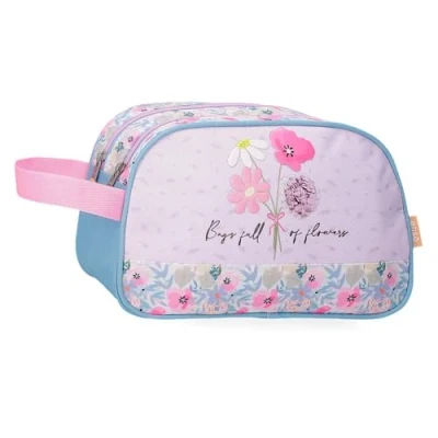 Imagen de Enso Full of Flowers Neceser Dos Compartimentos Adaptable Rosa 26x16x10 cms Poliéster by Joumma Bags