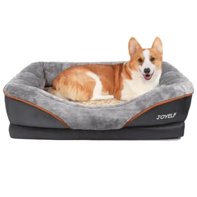 Imagen de JOYELF Cama Mediana de Espuma viscoelástica para Perros, ortopédica Perros y sofá con Funda extraíble Lavable Juguetes chirriadores como Regalo