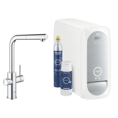 Imagen de Grohe Blue Home Starter Kit grifo de cocina con filtro agua, caño en L (‎31539000)