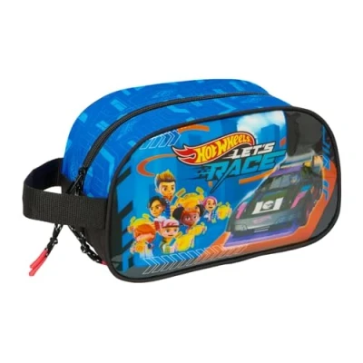 Imagen de Safta Hot Wheels Let&#039;s Race Neceser Escolar Infantil Mediano con Asa, Infantil, Adaptable a Carro, Fácil Limpieza, Cómodo y Versátil, Calidad Resistencia, 26x12x15 cm