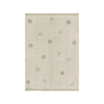 Imagen de Lorena Canals Alfombra Lavable Hippy Dots Natural Olive Natural, Oilva 97% Algodón 3% Otras Fibras. Base: Reciclado 120x160 cm