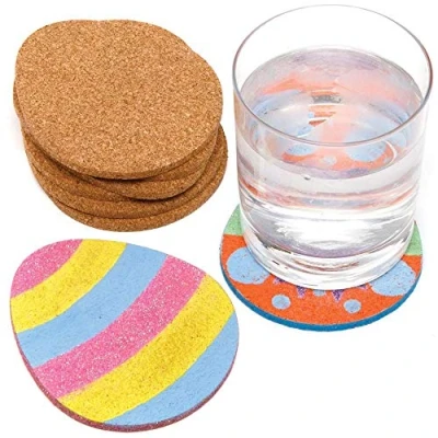 Imagen de Baker Ross Posavasos de Corcho con Huevos Pascua Paquete 30, Manualidades para Niños (AX749)