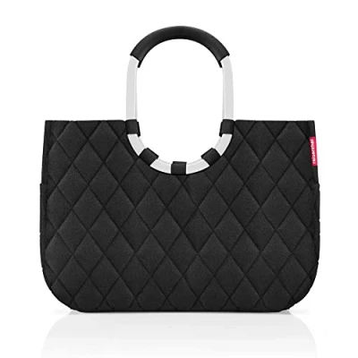 Imagen de reisenthel loopshopper L Bolsa robusta con prácticos compartimentos hechos de botellas PET recicladas Diseño encantador e impermeable, Couleur:rhombus black