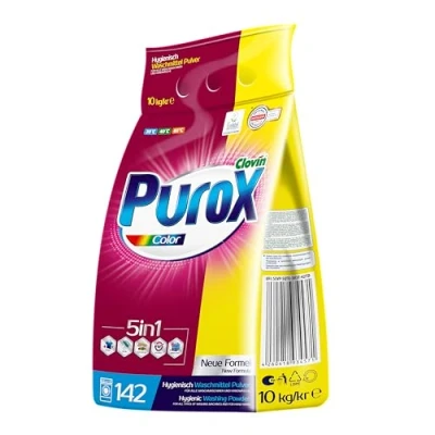 Imagen de PUROX COLOR Detergente en Polvo (142 Lavados) para ropa de color, saco 10 kg