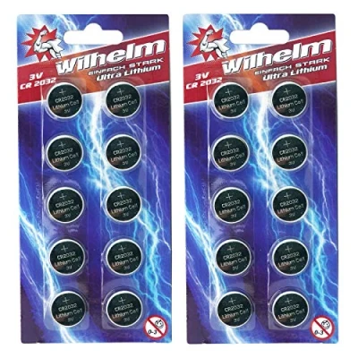Imagen de Wilhelm CR2032 Pilas de botón litio (20 unidades, 3 V, CR2032)