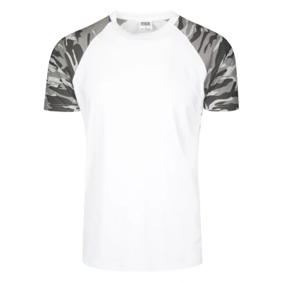 Imagen de Urban Classics Raglan Contrast Camiseta estampada, Hombre, Talla: Medium, White