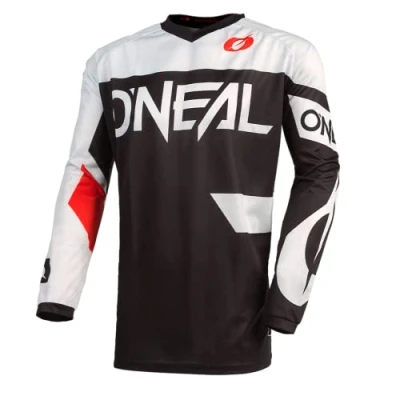 Imagen de O&#039;Neal Jersey de Motocicleta Enduro Motocross Protección Acolchada para los Codos, Ajuste una máxima Libertad Movimiento Element Racewear Adultos Negro Blanco Talla XL