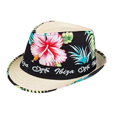 Imagen de Boland 52226 sombrero Ibiza con flores, motivo floral, fiesta en la playa, para el sol, carnaval, temática