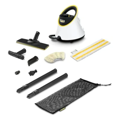 Imagen de Kärcher Limpiadora de vapor SC 2 Deluxe, rendimiento: aprox. 75m², depósito: 1 l, presión: máx. 3,2 bar, tiempo calentamiento: 6,5 min., 1500W, incluye kit limpieza Easyfix y 3 boquillas