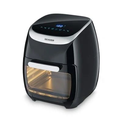 Imagen de SEVERIN Freidora de Aire Multifuncional, 11 L, 2000 W, 8 programas automáticos, Numerosos accesorios, Negro/Plateado FR 2446
