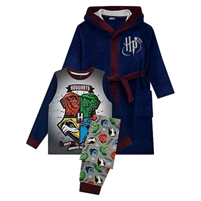 Imagen de Harry Potter Bata Pijamas para Niños Hogwarts Negro 8 9 Años