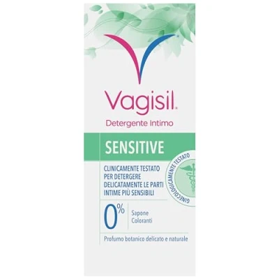 Imagen de Vagisil Limpiador íntimo para mujer Sensitive, higiene íntima diaria, pH equilibrado, piel sensible, extra suave, sin jabón, colorantes ni perfume, 250 ml