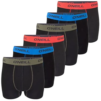 Imagen de O&#039;Neill Calzoncillos tipo bóxer para hombre, paquete de 6 unidades, color negro, rojo, azul, M, L, XL, XXL, L