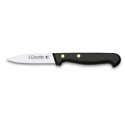 Imagen de 3 CLAVELES Pom Cuchillo Mondador, Acero Inoxidable, Negro, 8 cm 3&quot;
