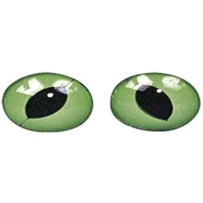 Imagen de Rayher Hobby 8902700 Ojos de Gato plástico, 10 mm diámetro para Coser, Bolsa Unidades, Color Verde/Negro