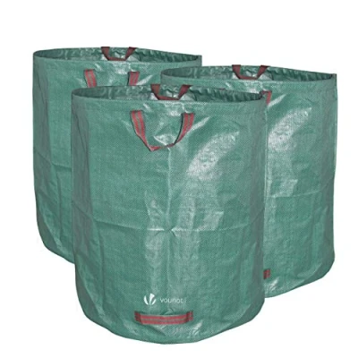 Imagen de VOUNOT 3 x Sacos de Jardin 272L Bolsas Basura jardín, con Asas, Plegables y Reutilizables