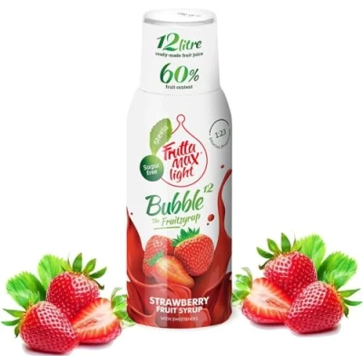 Imagen de Light Bajo en carbohidratos Jarabe de fitness FruttaMax Azúcar Cero Con Stevia 50% contenido fruta 500ml (Fresa Light)
