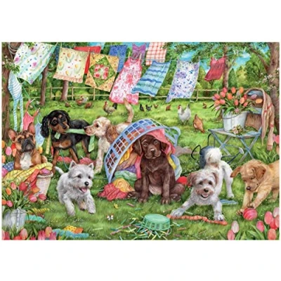 Imagen de Jan van Haasteren Tiere Falcon Puppies in The Garden 1000pcs, Multicolor (Jumbo Spiele 11390)