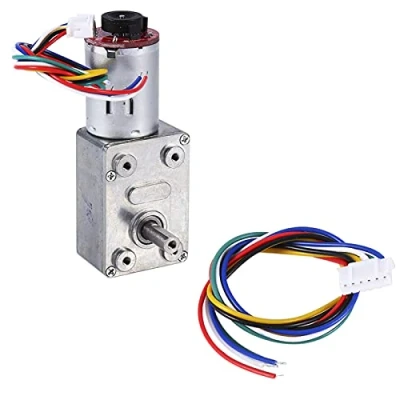 Imagen de FTVOGUE Motor DC 12V Motorreductor de tornillo sinfín alto par con encoder Srong autoblocante(10RPM)