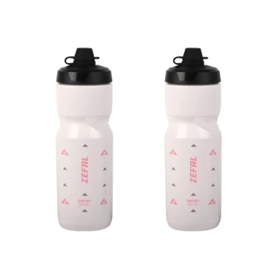Imagen de ZEFAL Pack Sense Soft 80 No Mud Dos Bidones De Ciclismo y MTB Con Protección La Tetina Botella Bicicleta Deporte Sin BPA Blanco, 2 x 800ml