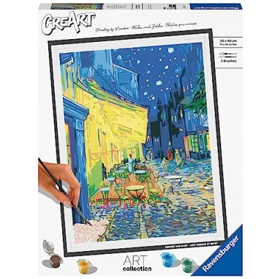 Imagen de Ravensburger CreArt Serie B Art Collection: Van Gogh, Terraza de Café por la Noche, Pintar Numeros Adultos, Cuadros para Incluye completo Kit