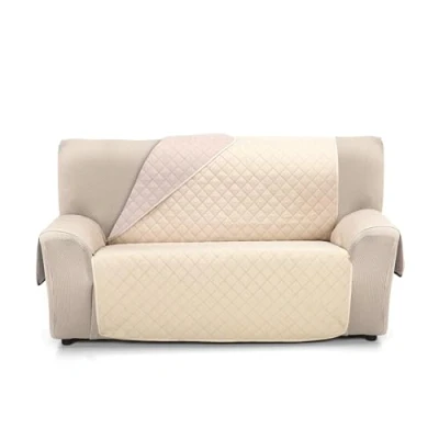 Imagen de Martina Home Cubre sofa acolchado reversible Ambar 2 Plazas Beige Lino